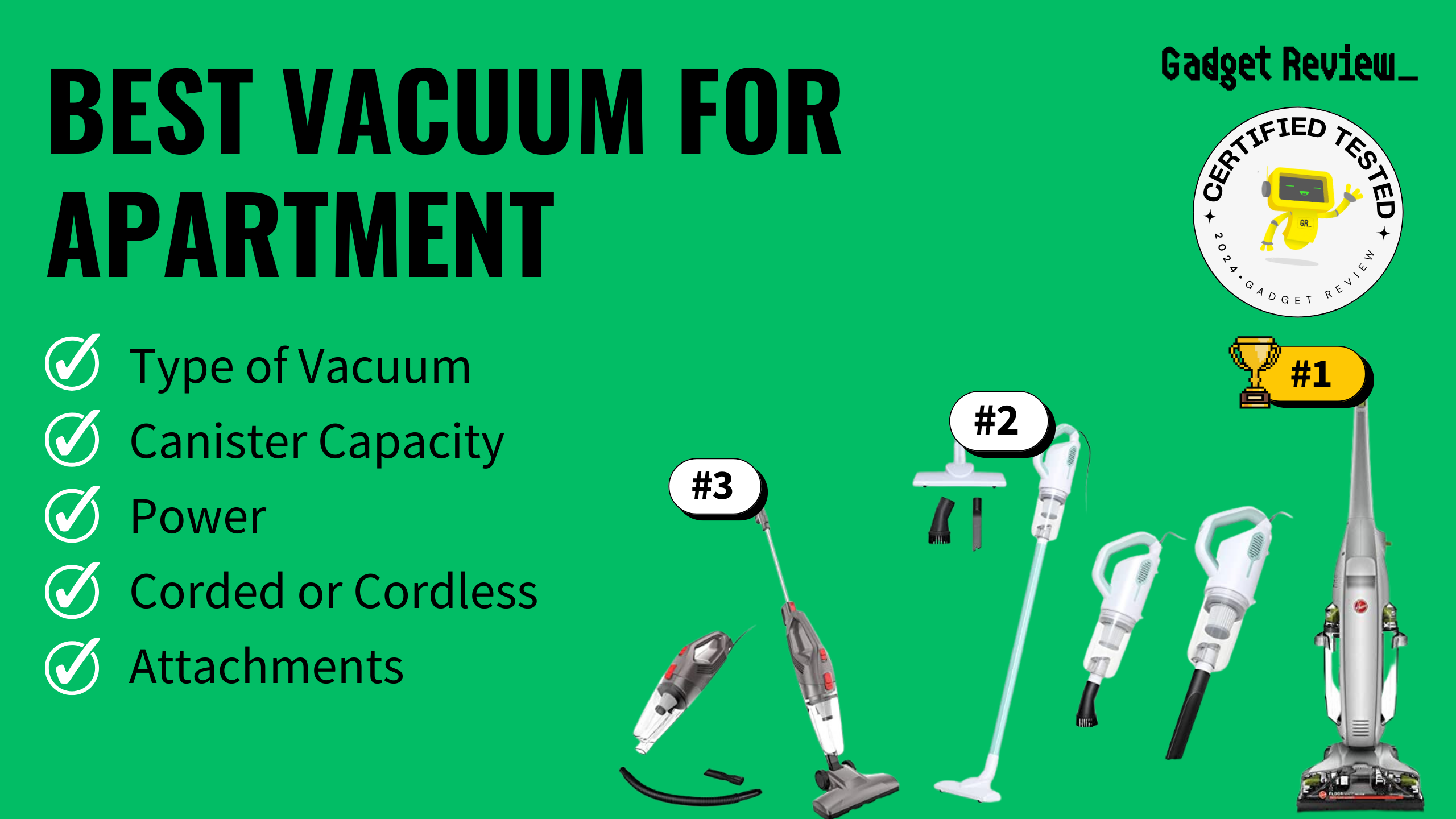 best vacuum for apartment guide that shows the top best vacuum cleaner model