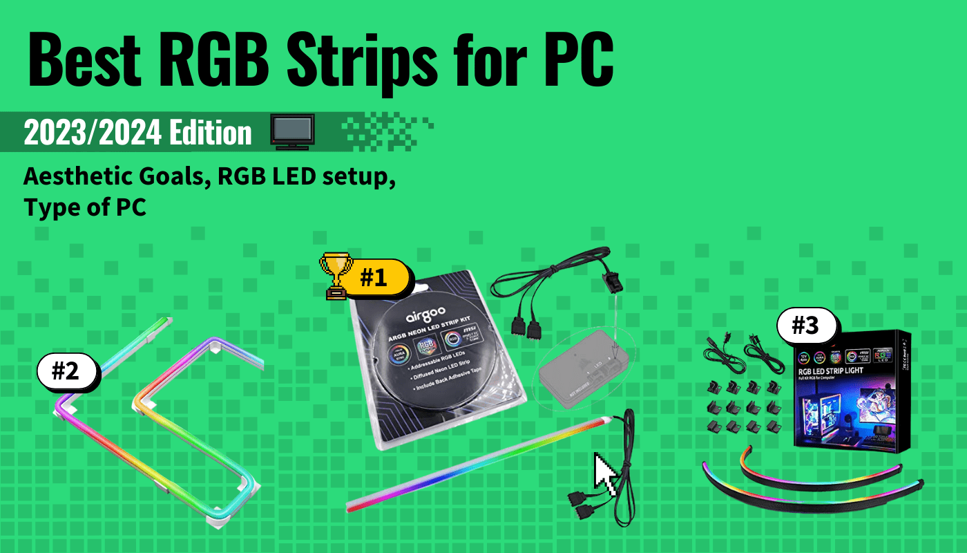 best rgb strips for pc featured image that shows the top three best gaming monitor models