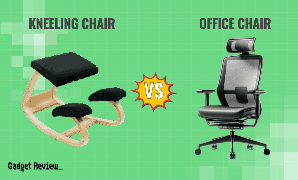 kneeling chair and a traditional office chair