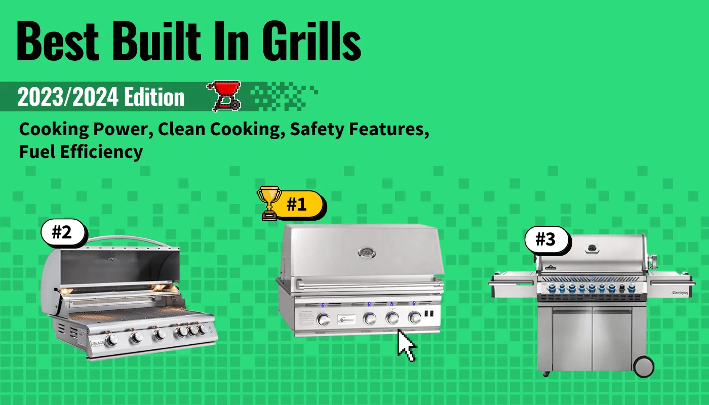 best built in grills featured image that shows the top three best grill models