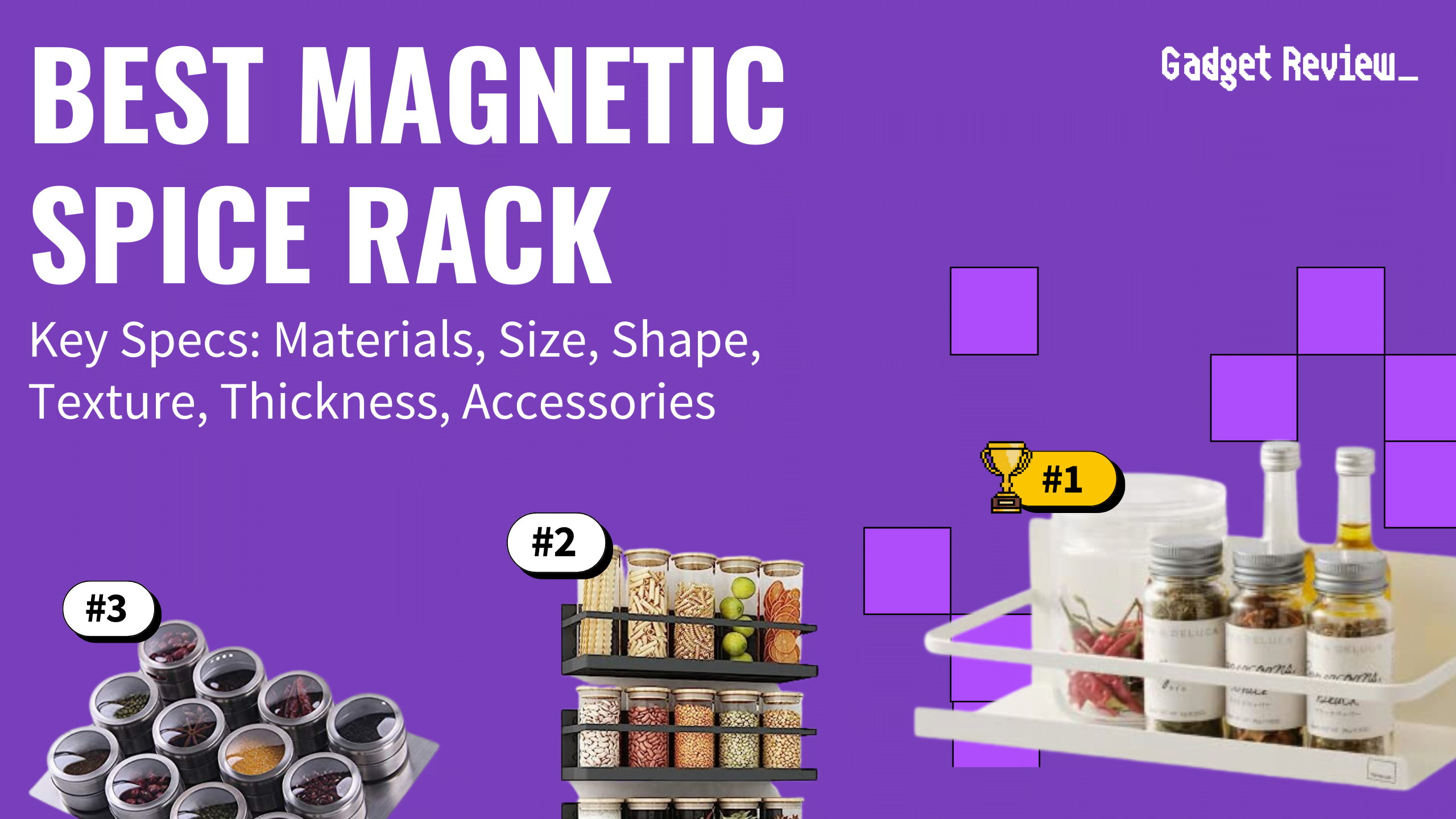 best magnetic spice rack featured image that shows the top three best kitchen product models