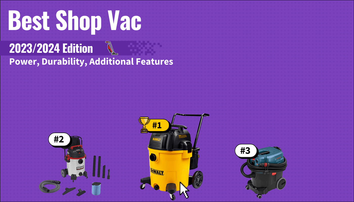 best shop vac featured image that shows the top three best vacuum cleaner models