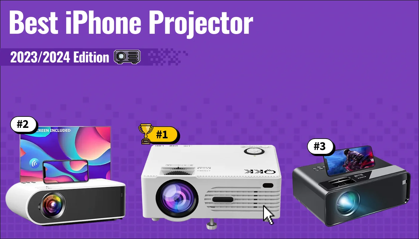 best iphone projector featured image that shows the top three best projector models