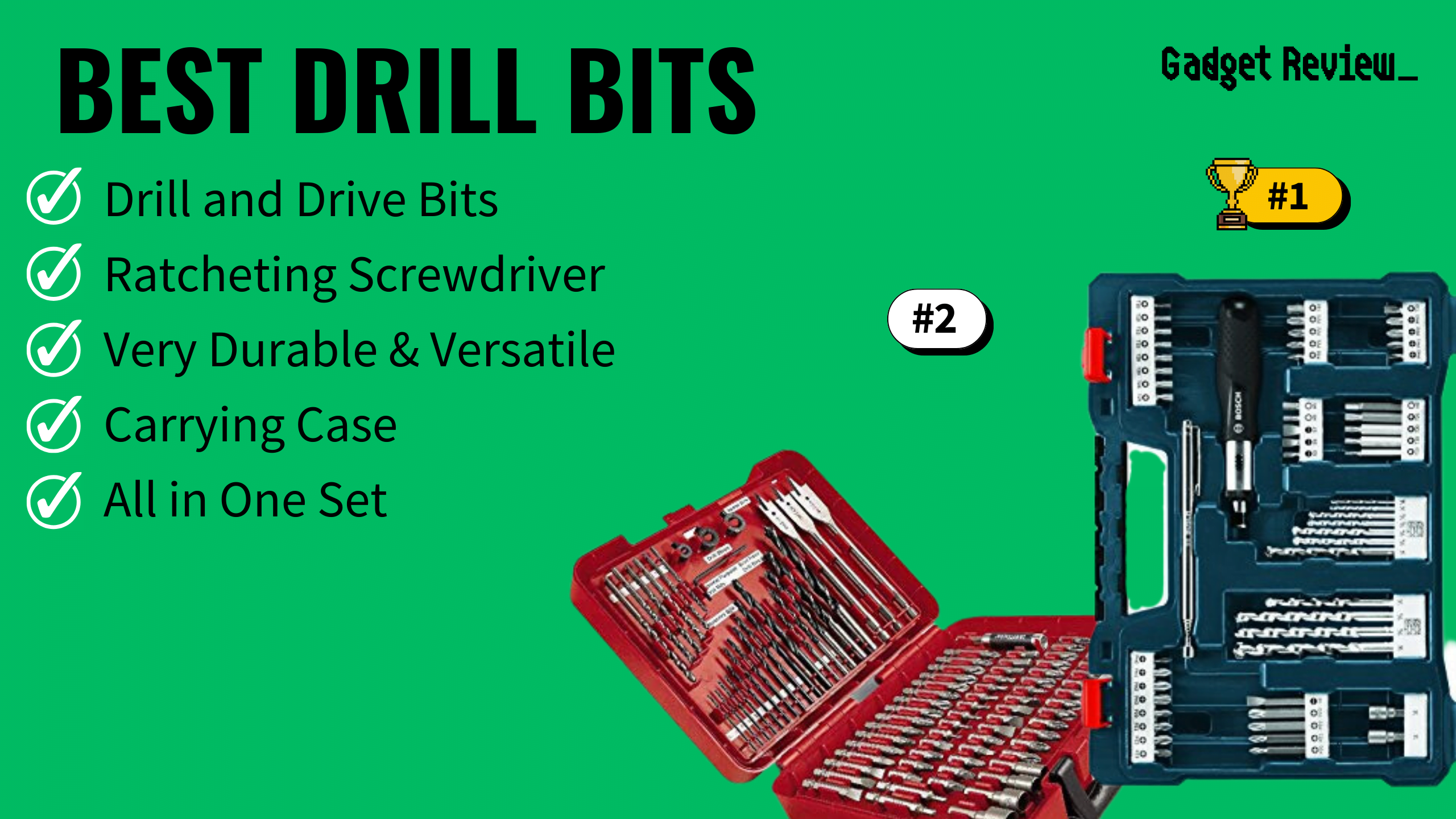 best drill bits featured image that shows the top three best tool models
