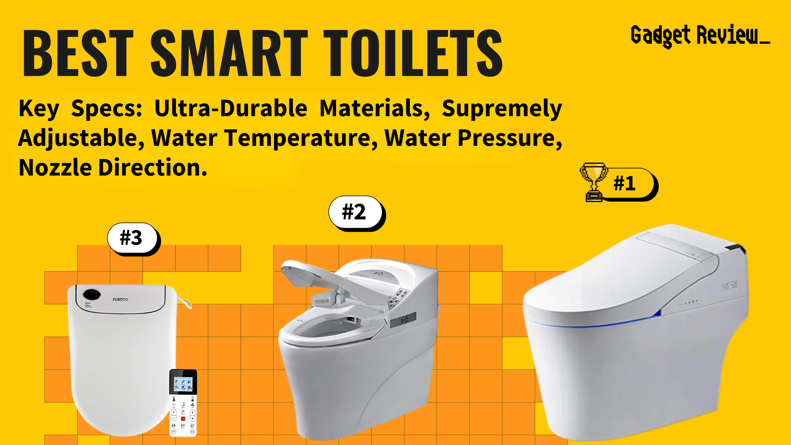 best smart toilet featured image that shows the top three best bathroom essential models