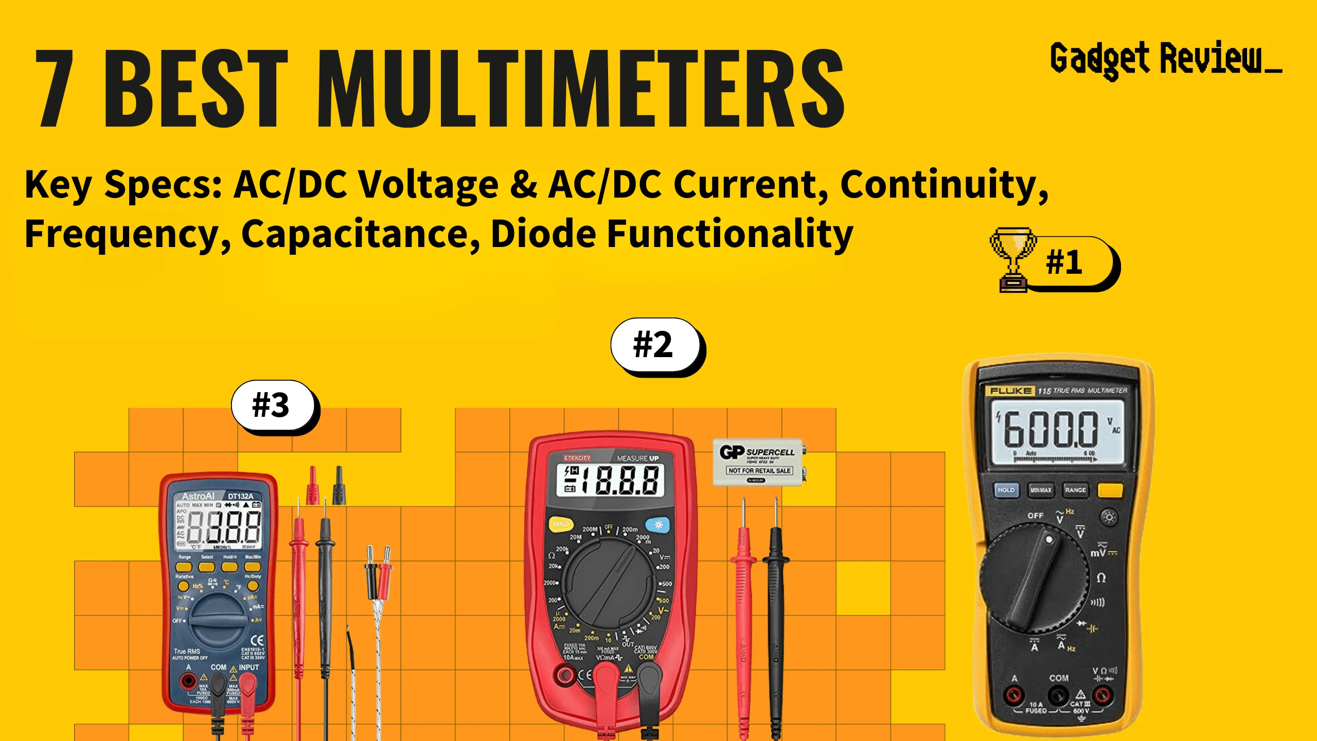 best multimeter featured image that shows the top three best tool models