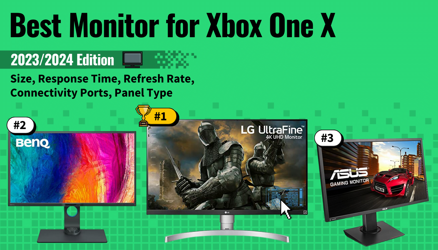best monitor xbox one x featured image that shows the top three best gaming monitor models