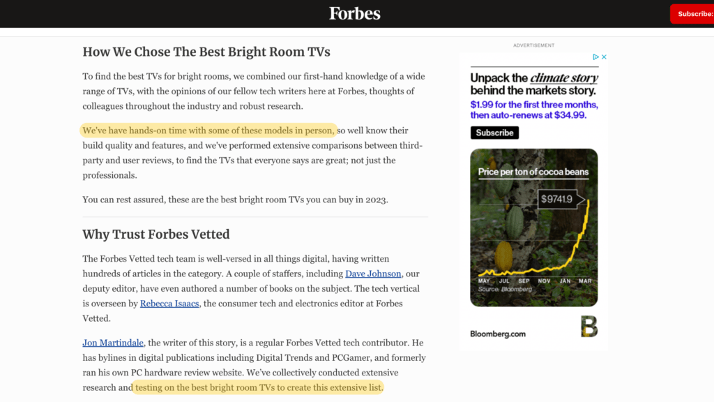 forbes testing claim on guide