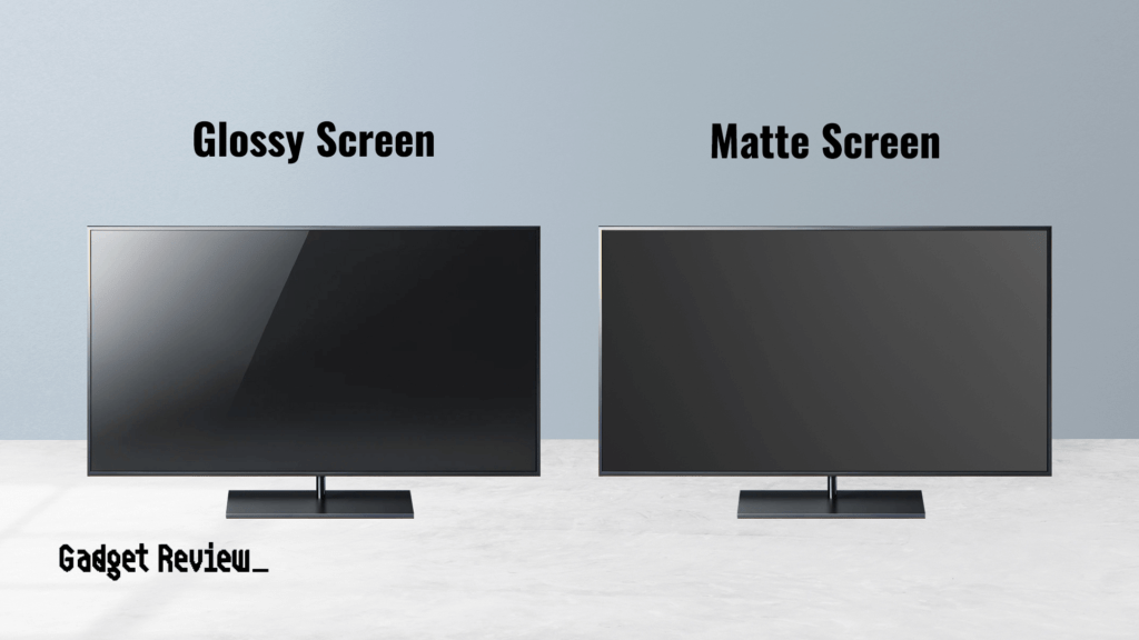 Difference in how glossy and matte screens affect glare.