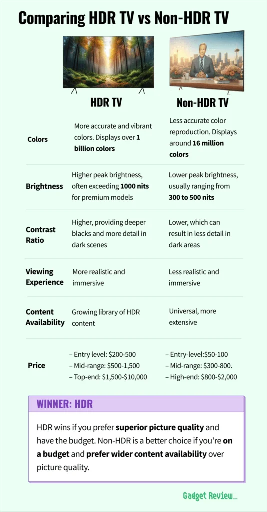hdr vs non hdr tvs guide