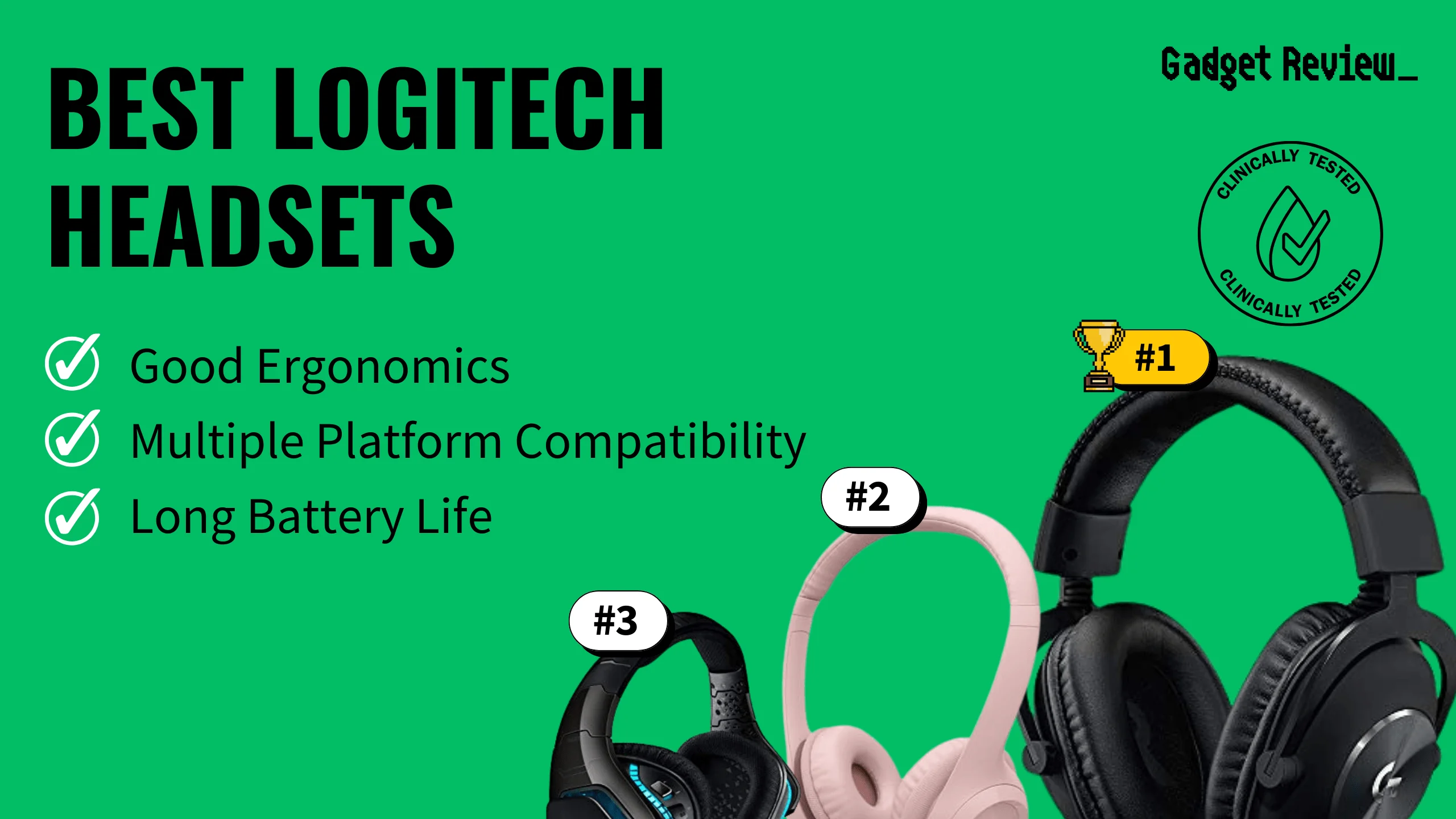 best logitech headset featured image that shows the top three best gaming headset models