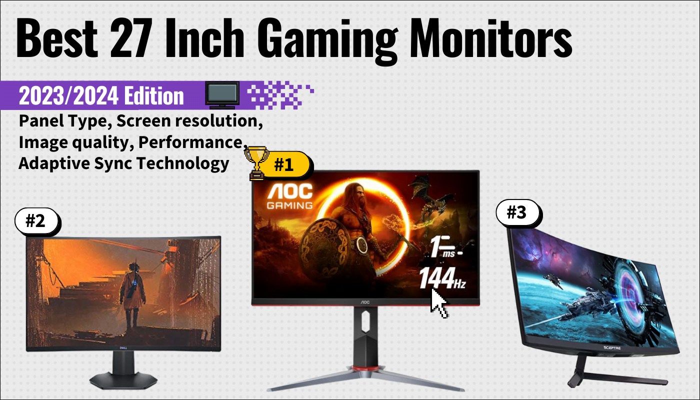 best 27 inch gaming monitor featured image that shows the top three best gaming monitor models