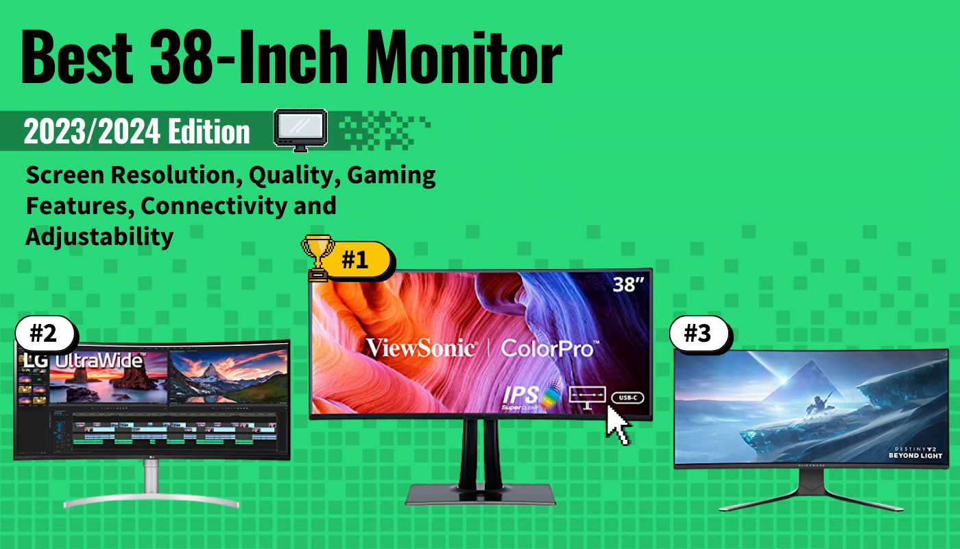 best 38 inch monitor featured image that shows the top three best computer monitor models