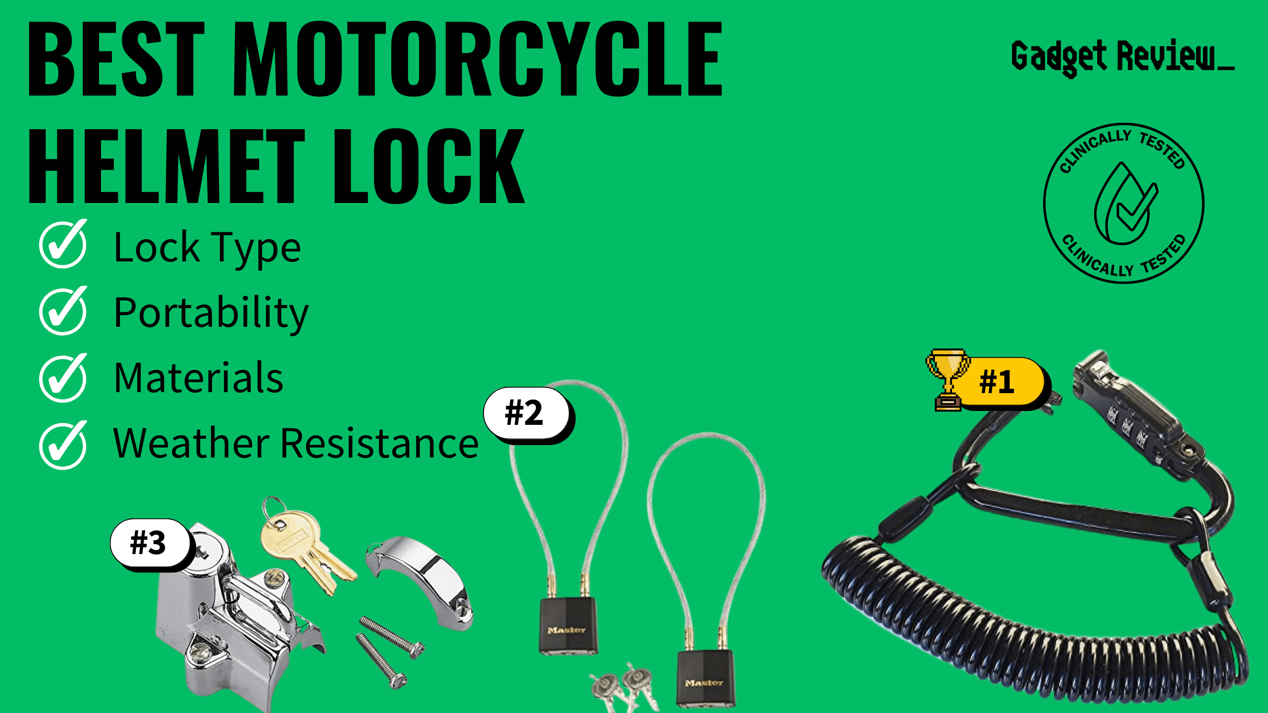best motorcycle helmet lock featured image that shows the top three best motorcycle models