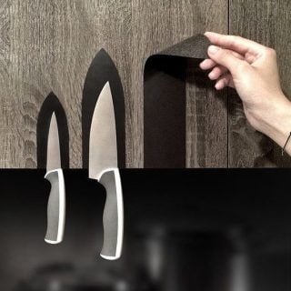 A magnetic knife sticker