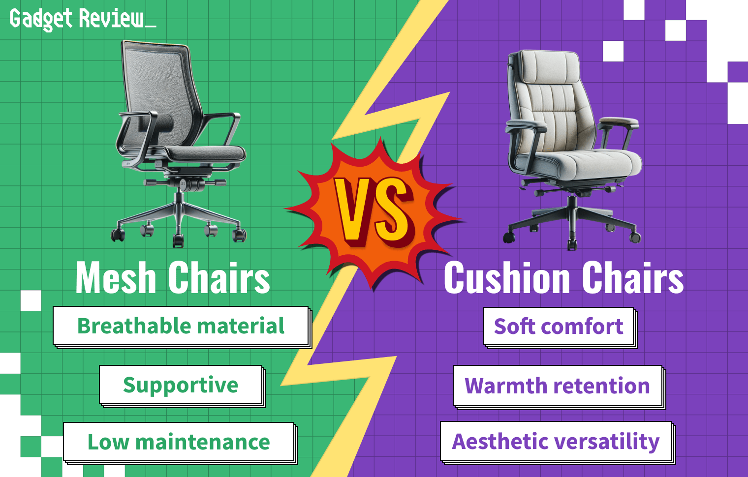 Mesh vs Cushion Chairs