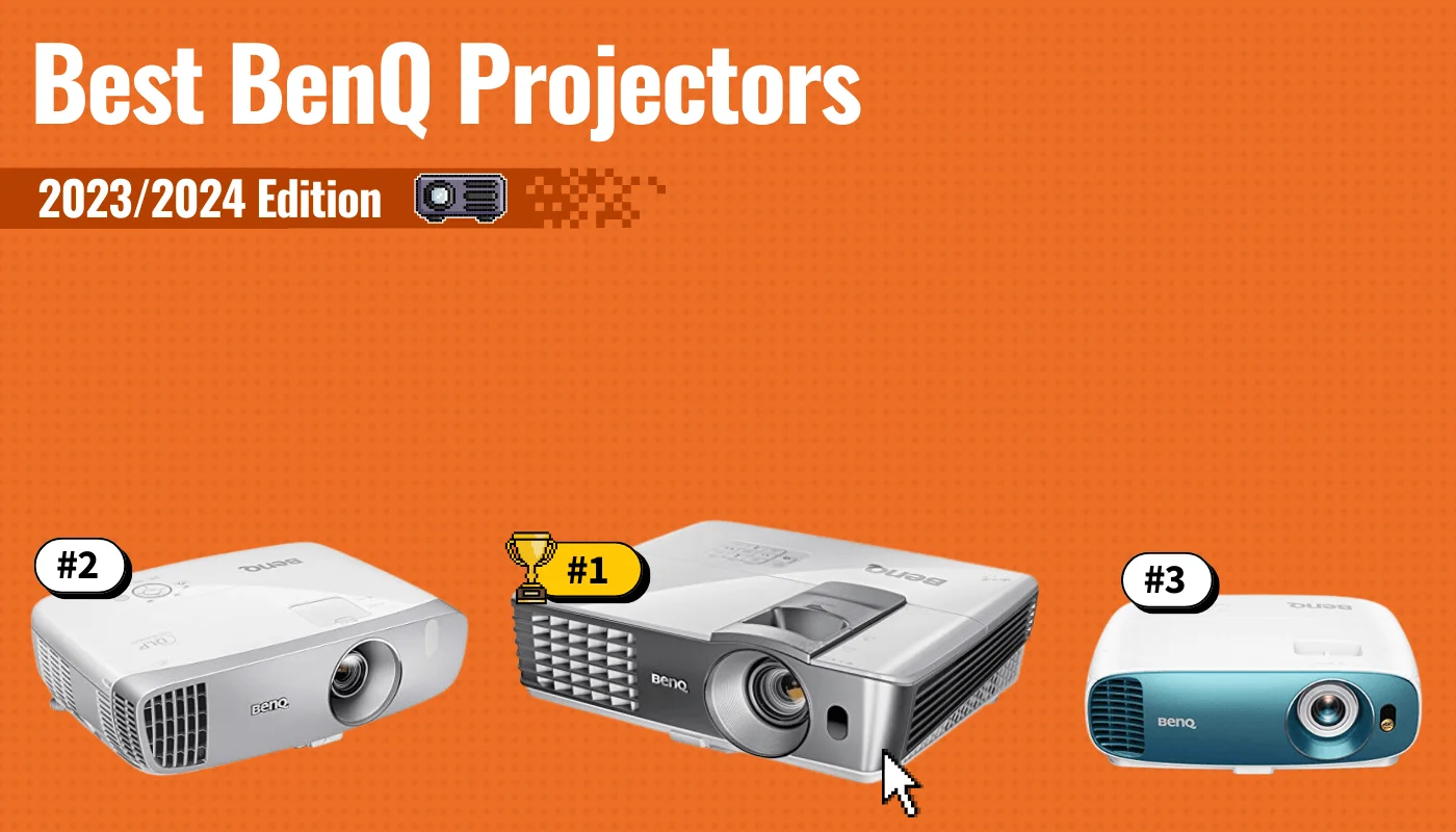 best benq projectors featured image that shows the top three best projector models