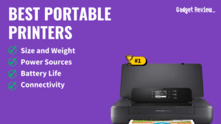 best portable printer featured image that shows the top three best printer models