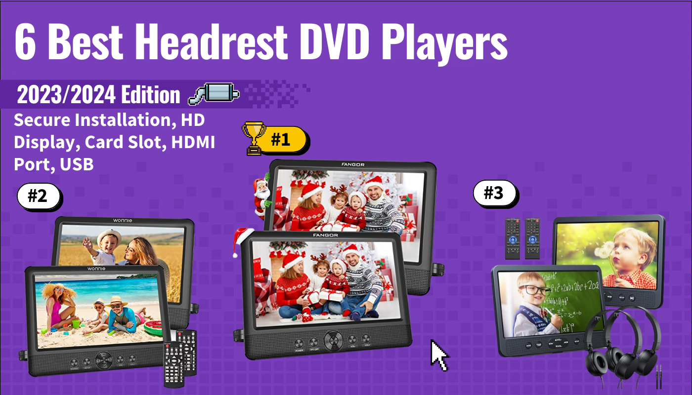 best headrest dvd player featured image that shows the top three best car accessorie models