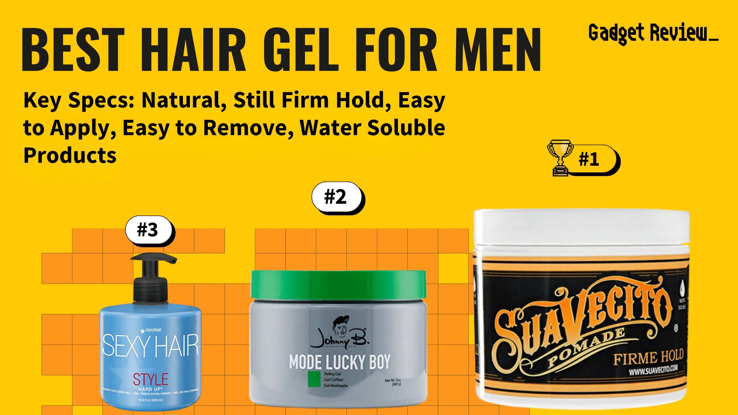 best hair gel for men featured image that shows the top three best bathroom essential models
