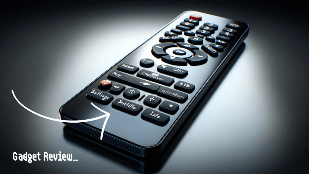 remote with a subtitle button