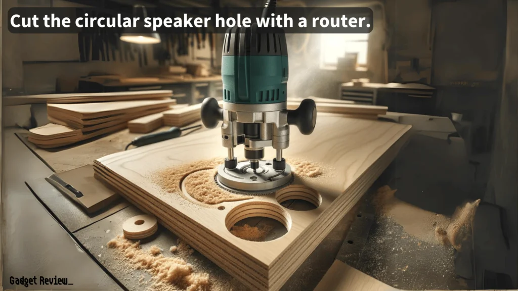 router cutting holes into wooden plank