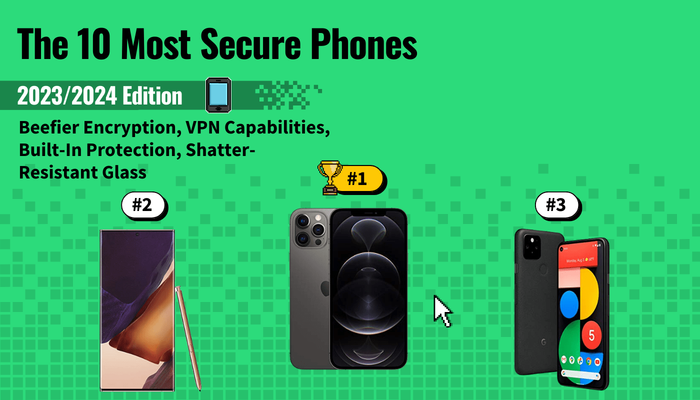 most secure phones featured image that shows the top three best smartphone models