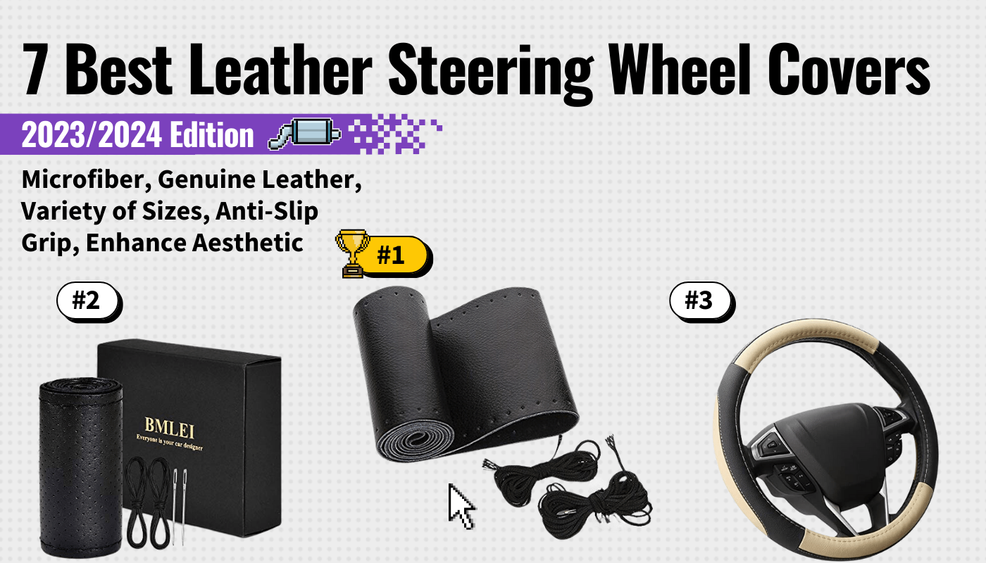 best leather steering wheel cover featured image that shows the top three best car accessorie models