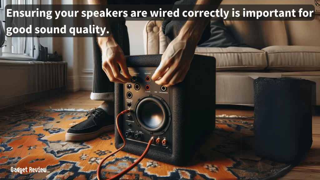 speaker wires connected to a speaker