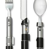 Lightsaber utensils from Think Geek.