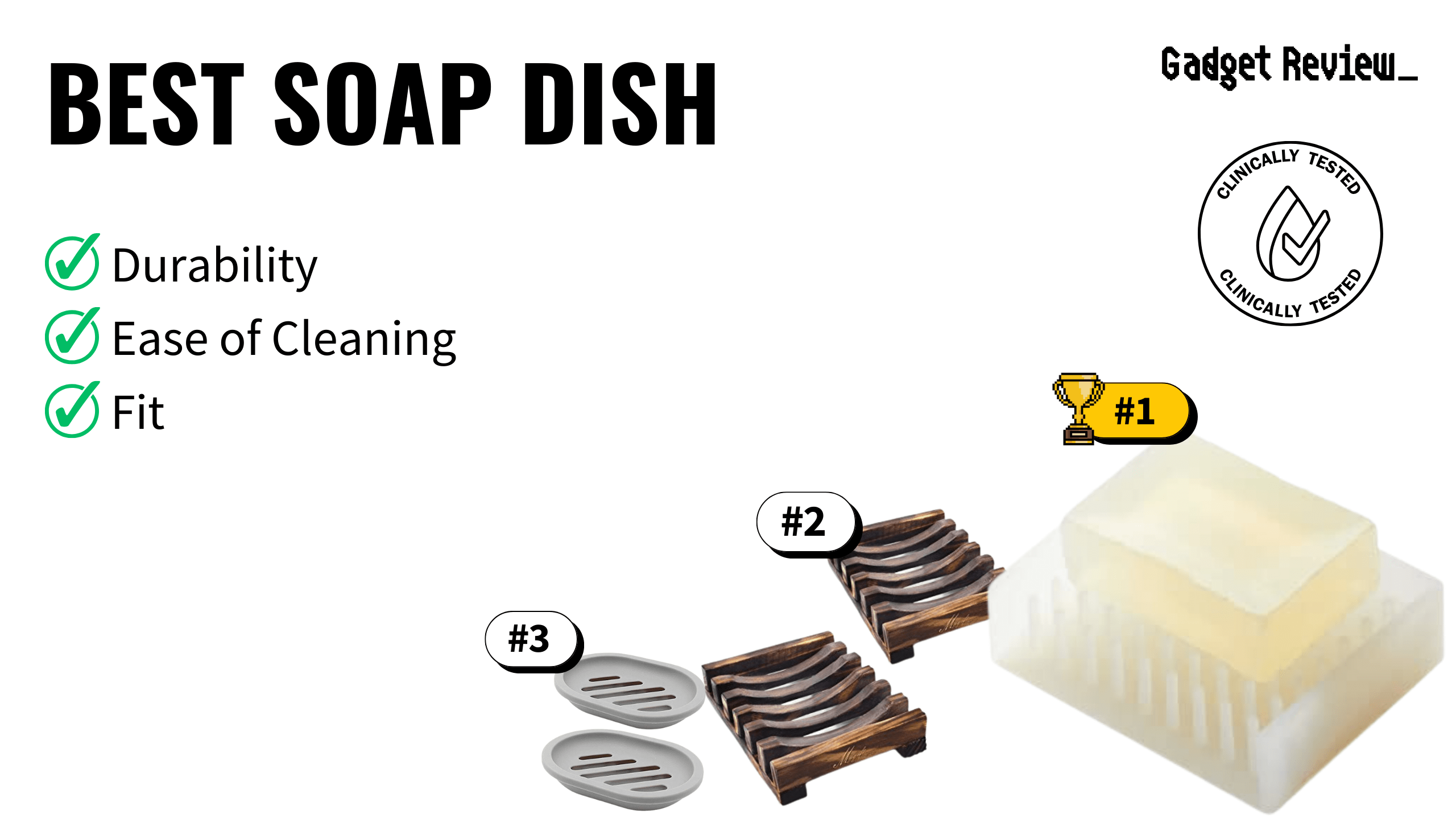 best soap dish featured image that shows the top three best kitchen product models