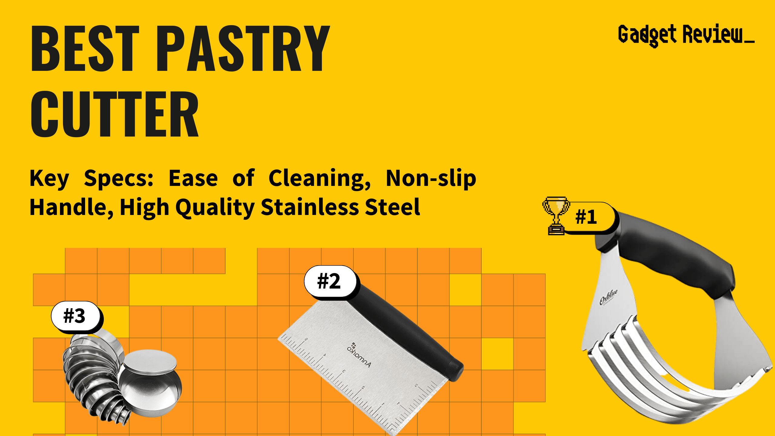  HULISEN Stainless Steel Pastry Scraper, Dough Blender