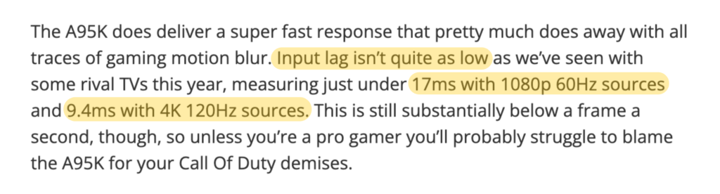 techradar input lag measurement screenshot