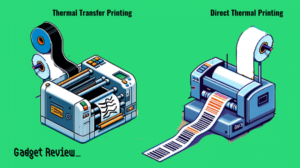Differences in thermal transfer and direct thermal printing.