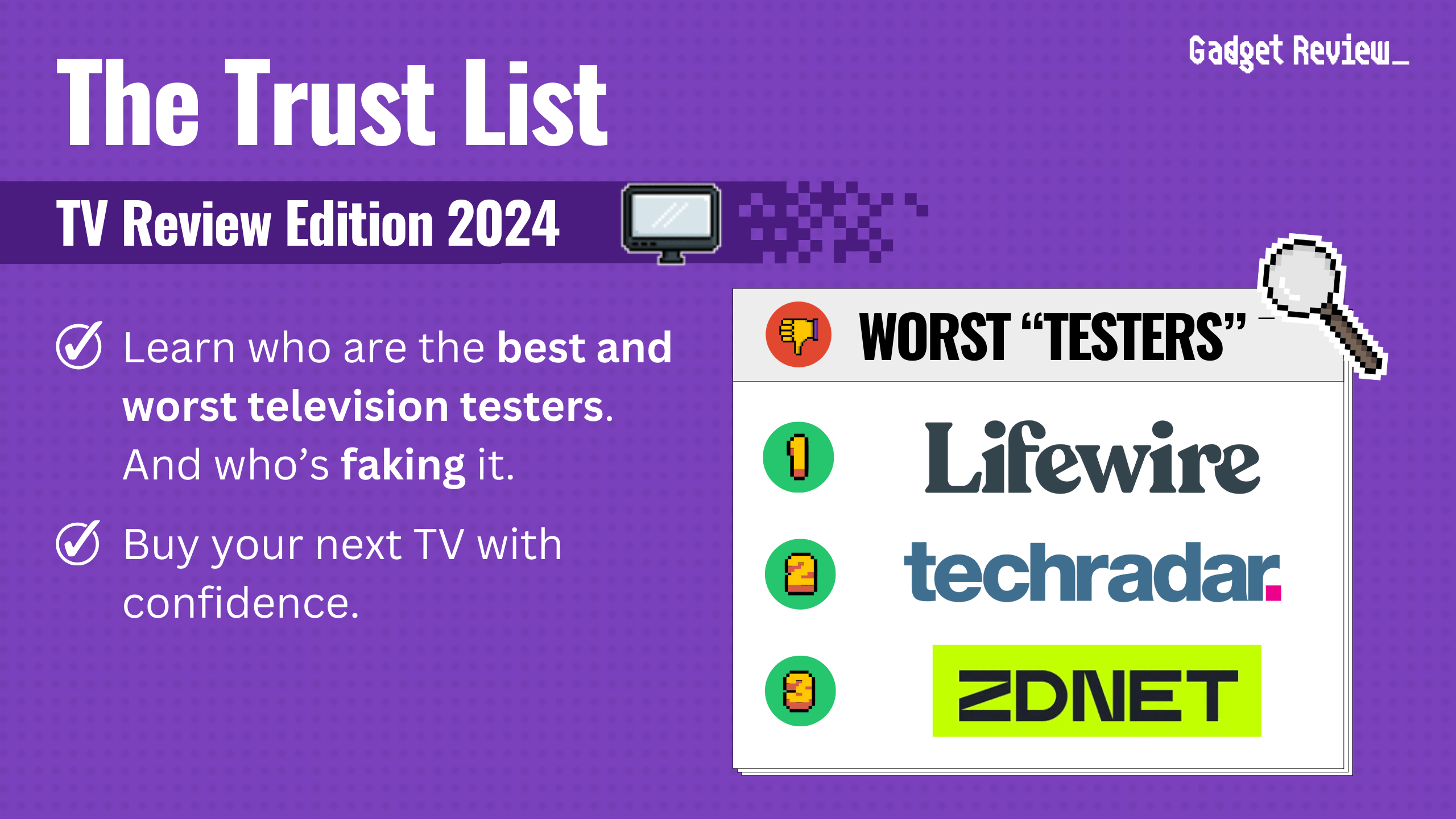 tv trust list guide with worst testers list
