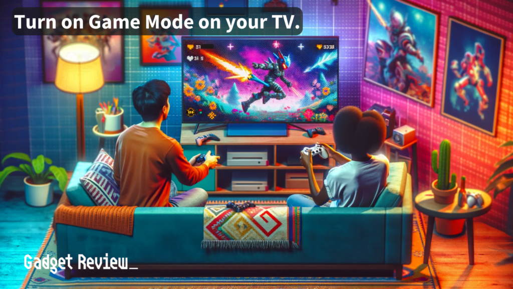 two people playing a video game on a tv
