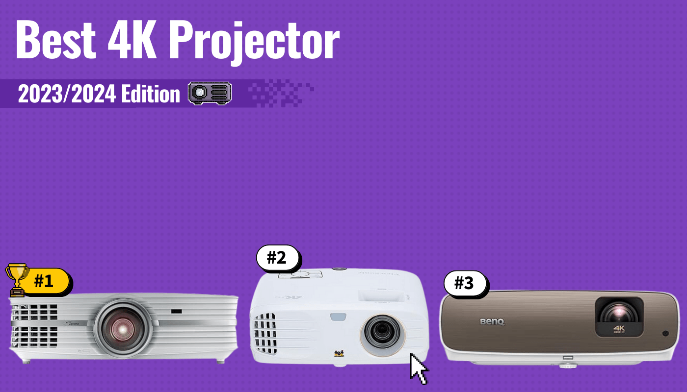 best 4k projector featured image that shows the top three best projector models