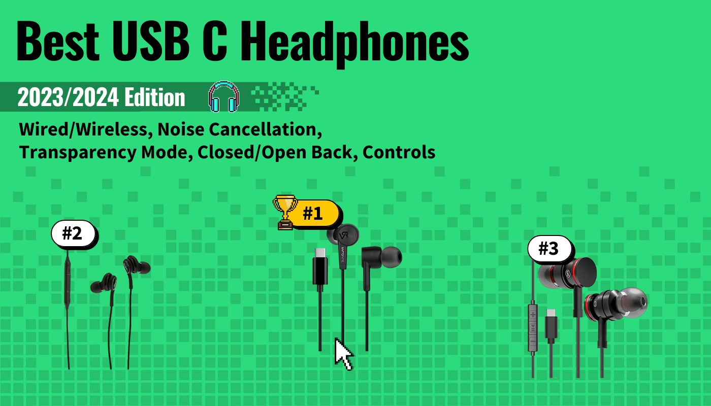 best usb c headphones featured image that shows the top three best headphone models