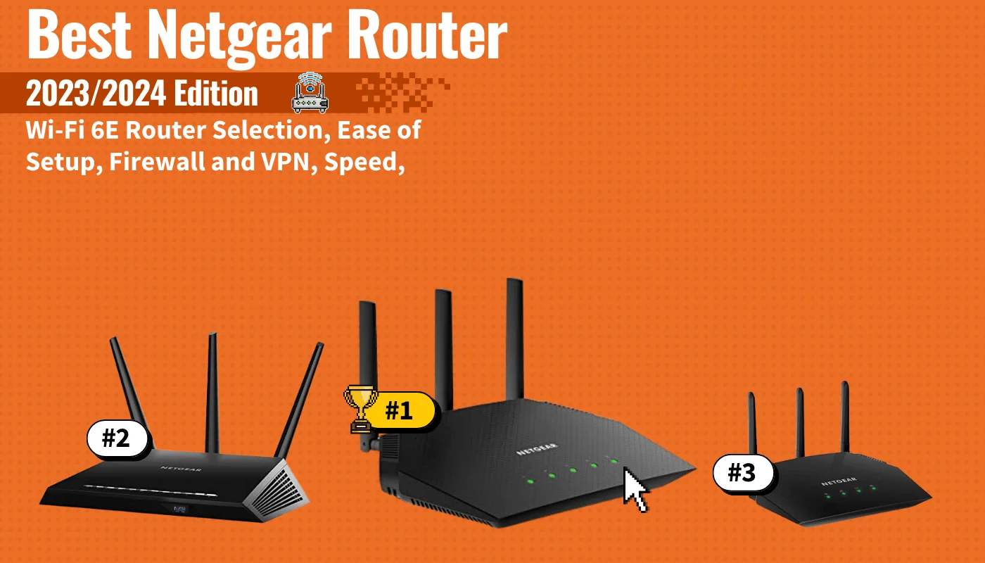 best netgear router featured image that shows the top three best router models
