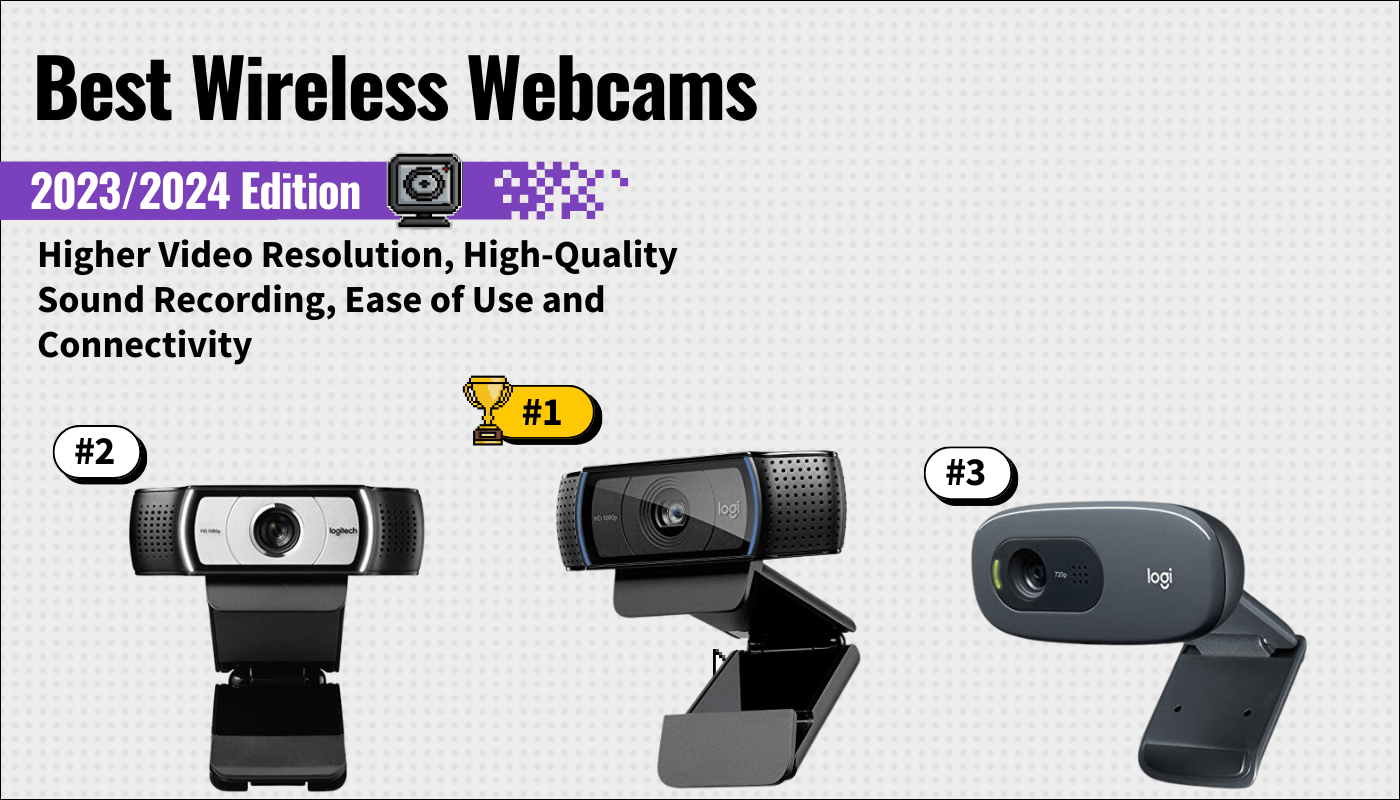 best wireless webcams featured image that shows the top three best webcam models