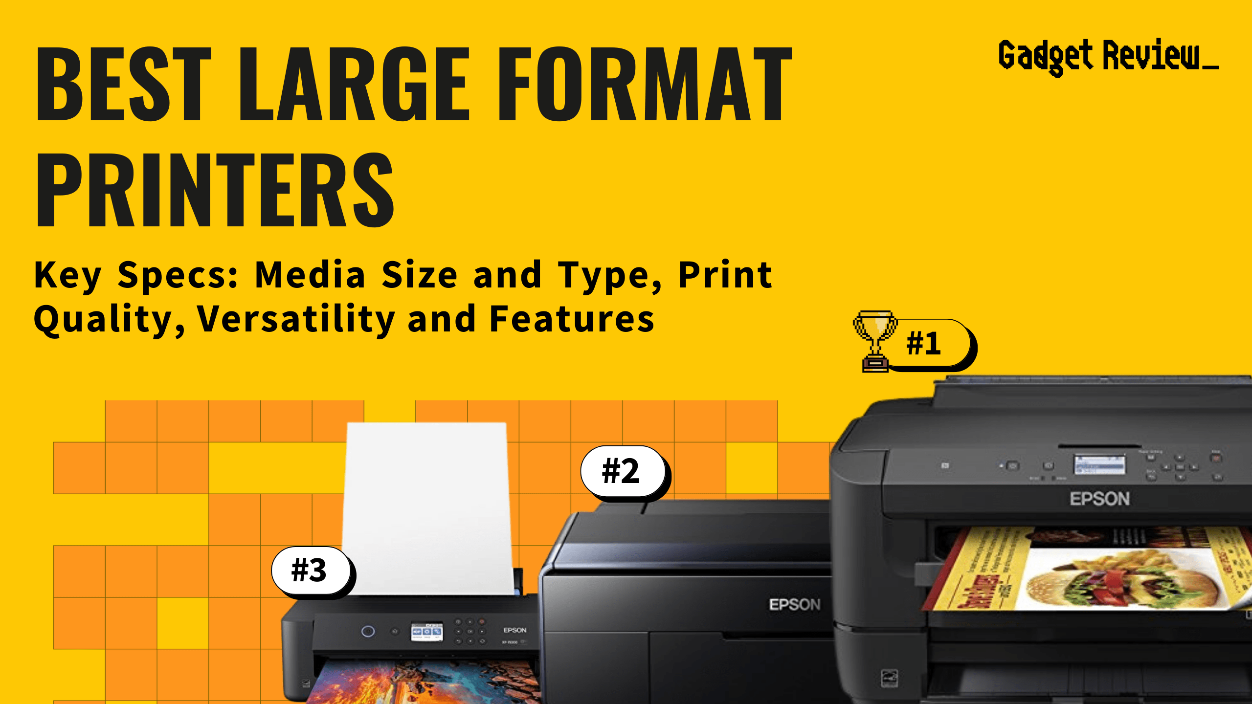best large format printer featured image that shows the top three best printer models