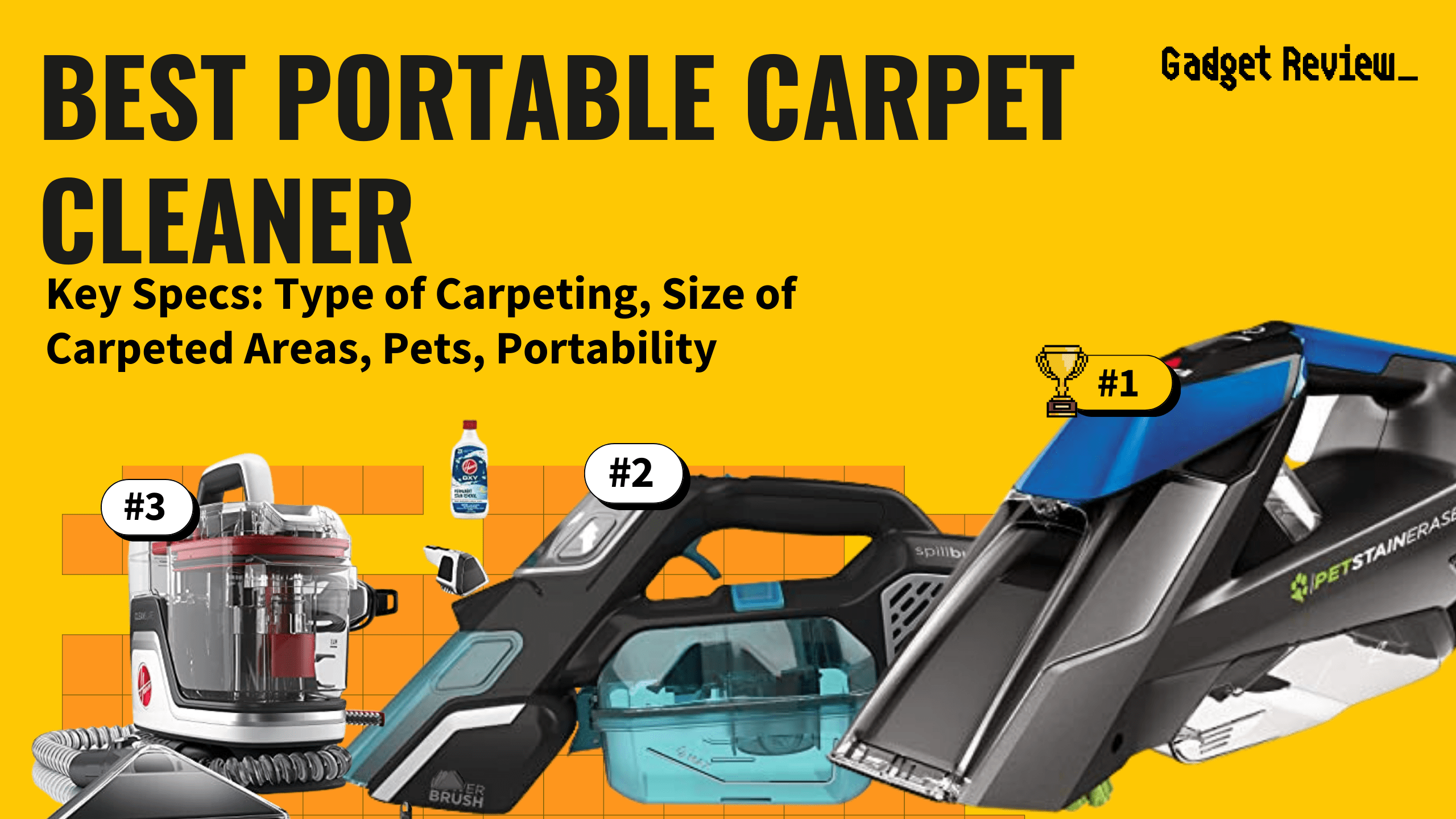 best portable carpet cleaner featured image that shows the top three best vacuum cleaner models